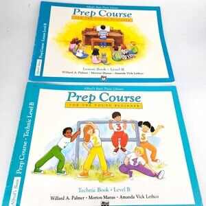 Alfreds Basic Piano Learning Prep Course Level B Lesson and Technic Books Lot 2